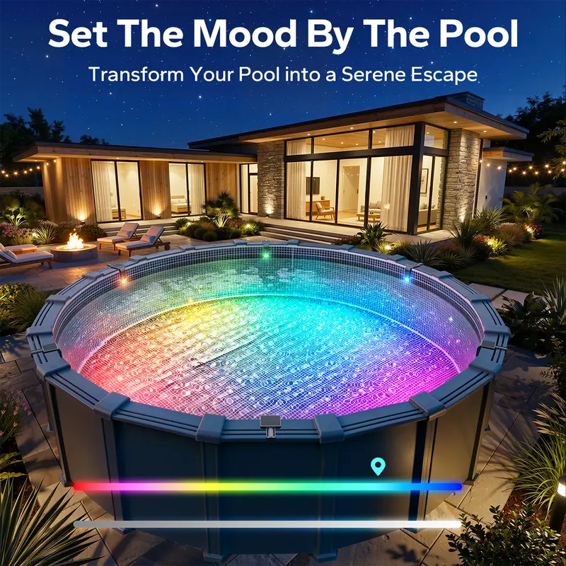 Poolside Solar light, Solar Light for Swimming Pool, above ground pool and In ground Pool Decorative Lighting