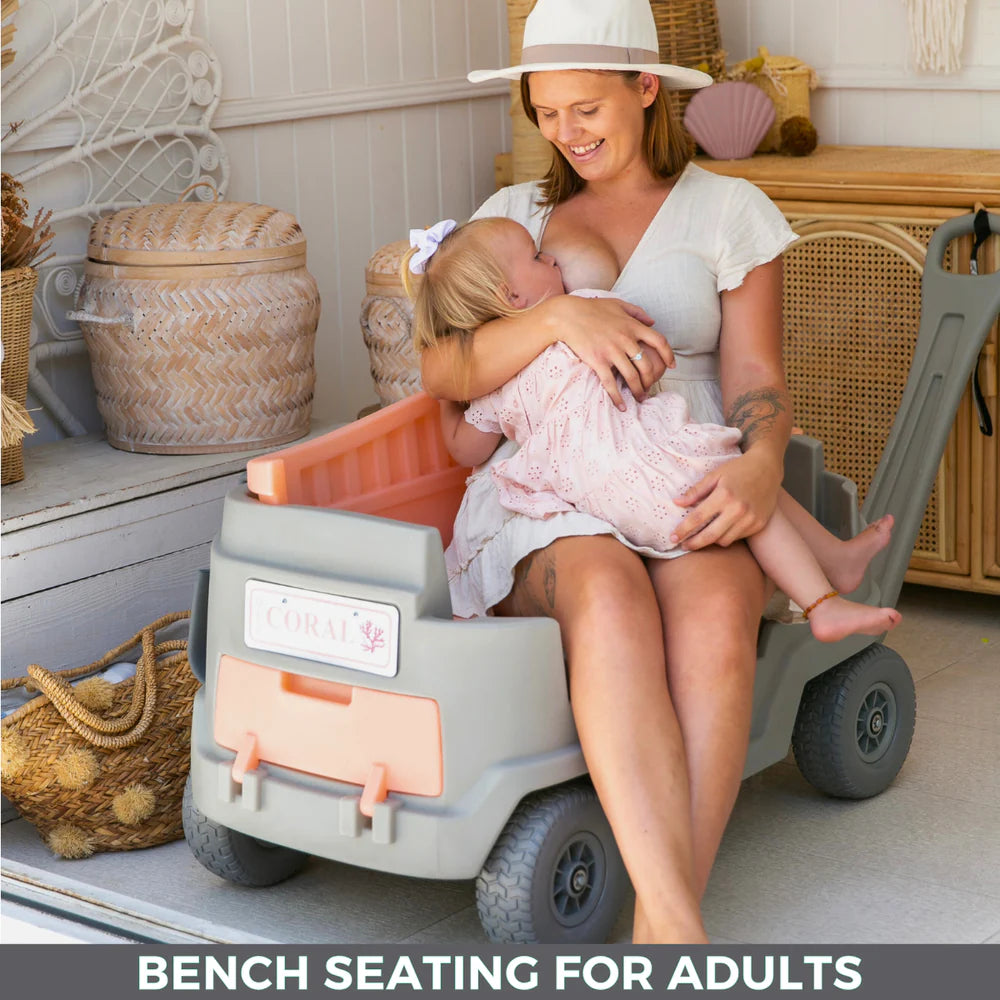 🚗 3-in-1 Family Utility Cart | Stroller + Cooler + Bench Seats All In One