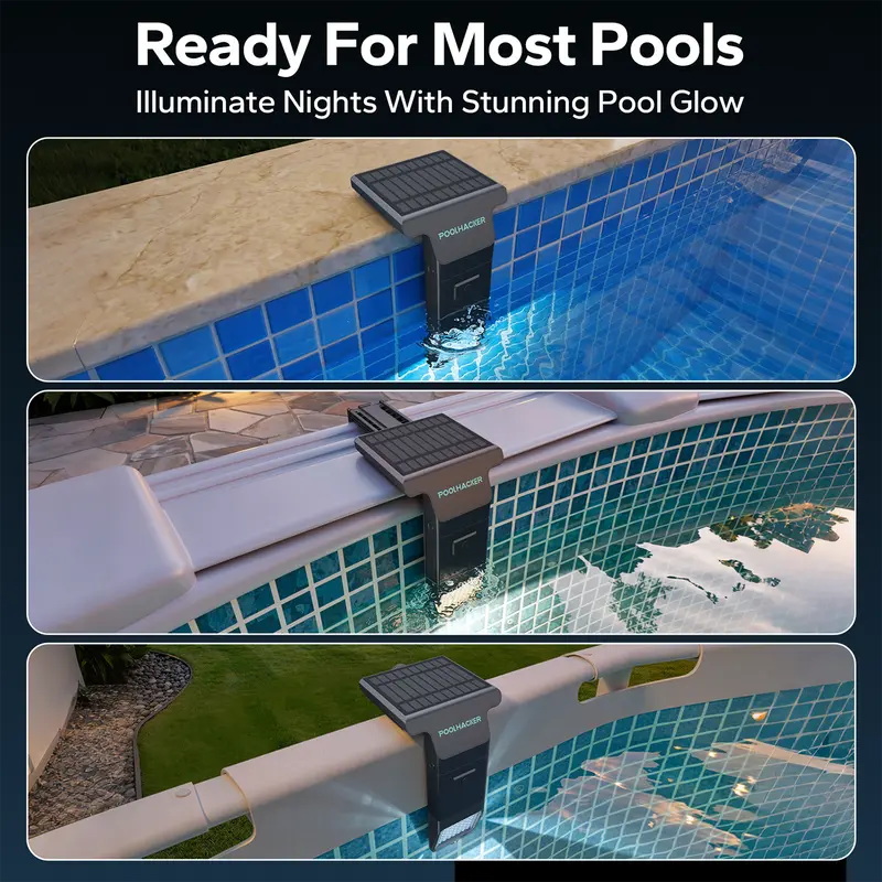 Poolside Solar light, Solar Light for Swimming Pool, above ground pool and In ground Pool Decorative Lighting