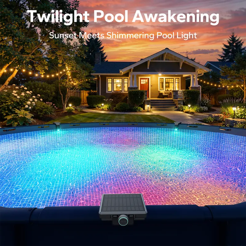 Poolside Solar light, Solar Light for Swimming Pool, above ground pool and In ground Pool Decorative Lighting